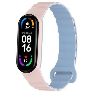 Ремешок Dual-color Magnetic для Xiaomi Mi Band 7/6/5/4/3 Light Pink / Lilac Blue 212-01646 фото