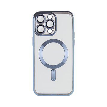 Чехол TPU Metallic with Magsafe с закрытой камерой для iPhone 13 Голубой 214-01071 фото