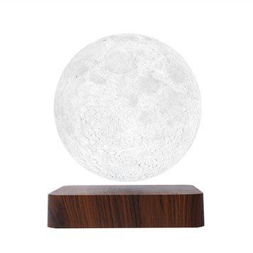 Магнитная левитирующая лампа HCNT Levitating Lamp Moon Dark Wood Grain 656-03265 фото