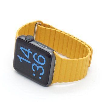 Кожаный ремешок Leather Loop для Apple Watch 42/44/45/49 мм Yellow 212-00927 фото