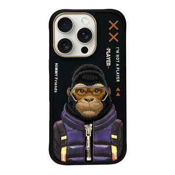 Чохол TPU+PC Nimmy 3D with Metal Buttons для iPhone 16 Pro Gorilla Black 656-02546 фото