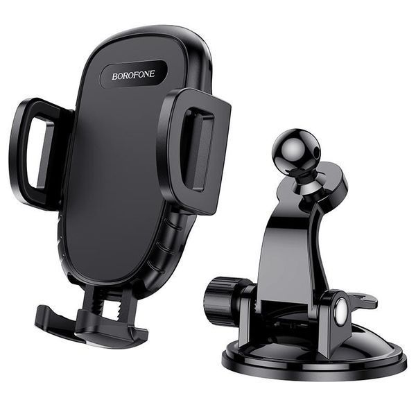 Автотримач для телефона BOROFONE BH37 Route push type suction cup car holder Black 6931474738486 фото