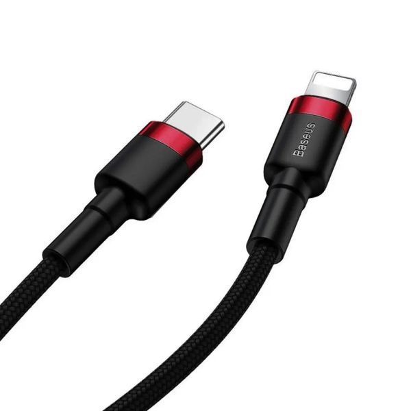 Кабель Baseus Cafule Cable Type-C to iP PD 20W 1m Red+Black CATLKLF-91 фото