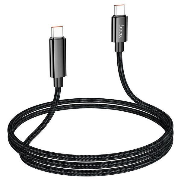 Кабель HOCO U125 Benefit 100W charging data cable with display Type-C to Type-C Black 6942007611930 фото