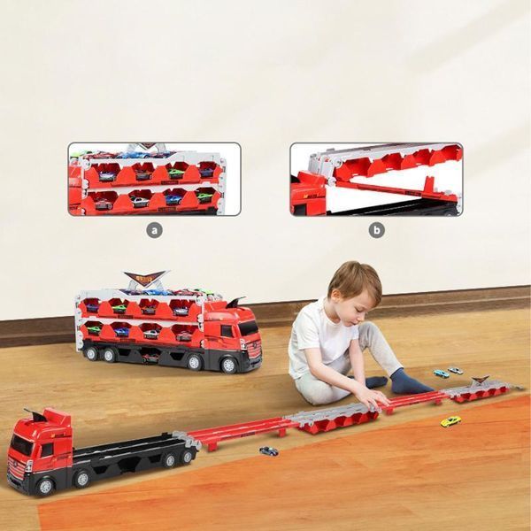 Игровой набор-грузовик SHT D663-T202 Catapult Truck + 8 small car 656-03599 фото