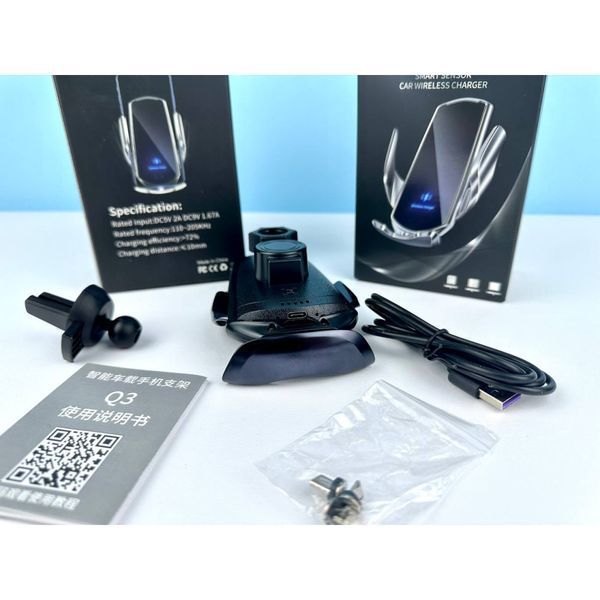 Holder з бездротовою зарядкою Q3 Smart Sensor Black 201-00129 фото
