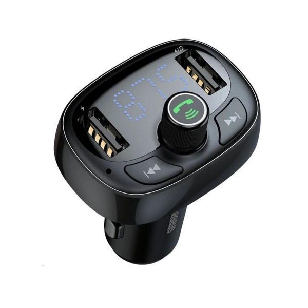 Автомобільний зарядний пристрій з FM-модулятор Baseus T Shaped S-09 Car Bluetooth MP3 Player Black 656-00568 фото