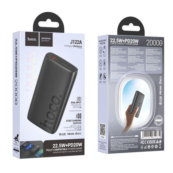 Power Bank Hoco J122A Respect 22.5W+PD20W 20000 mAh Черный 656-01448 фото