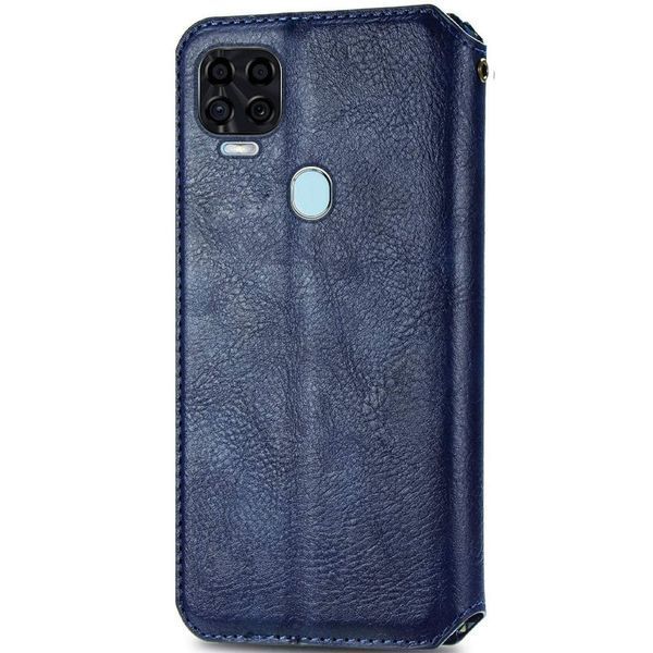 Шкіряний чохол-книжка GETMAN Cubic для ZTE Blade v2020 Синій 555-01937 фото