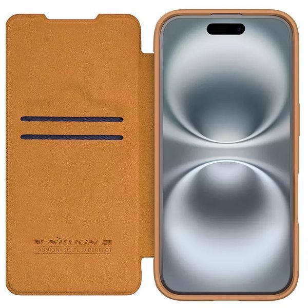 Шкіряний чохол-книжка Nillkin Qin Prop для Apple iPhone 16 Pro Max Brown 214-03396 фото