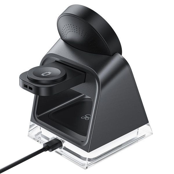 Бездротовий зарядний пристрій ACEFAST E17 desktop 3-in-1 wireless charging holder Black 656-01265 фото