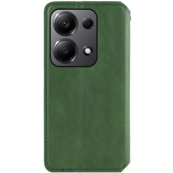 Шкіряний чохол-книжка GETMAN Cubic для Xiaomi Redmi Note 13 Pro 4G / Poco M6 Pro 4G Зелений 555-01683 фото