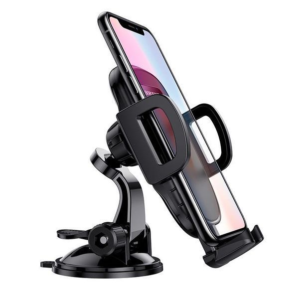 Автотримач для телефона BOROFONE BH37 Route push type suction cup car holder Black 6931474738486 фото