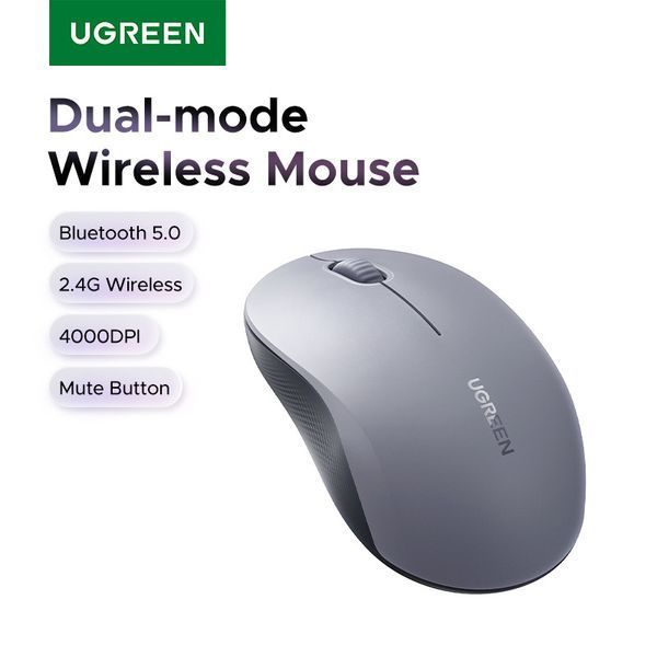 Маніпулятор миша бездротова UGREEN M331 Multi-mode Wireless Mouse Grey UGR-65627 фото