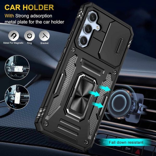 Ударостійкий чохол Camshield Army Ring для Samsung Galaxy S25 / S24 Black 777-04948 фото