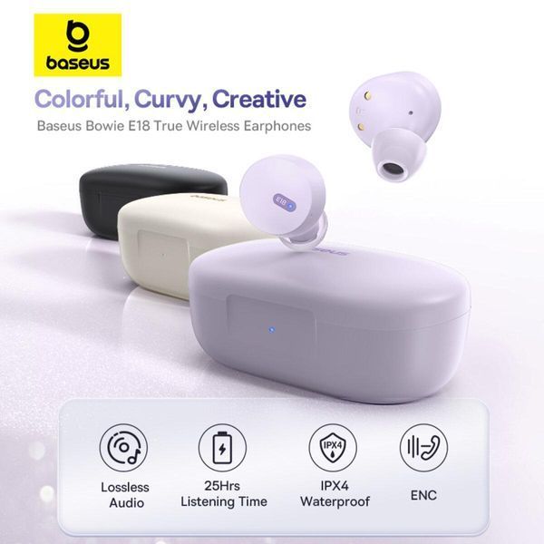 Бездротові навушники Baseus Bowie E18 True Wireless Earphones Cosmic Black 656-03827 фото