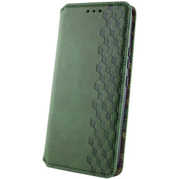 Шкіряний чохол-книжка GETMAN Cubic для Xiaomi Redmi Note 13 Pro 4G / Poco M6 Pro 4G Зелений 555-01683 фото