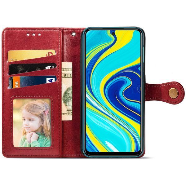 Кожаный чехол-книжка GETMAN Gallant (PU) для Xiaomi Redmi Note 9s / Note 9 Pro / Note 9 Pro Max Red 777-06564 фото