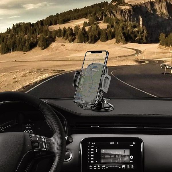 Автотримач для телефона BOROFONE BH37 Route push type suction cup car holder Black 6931474738486 фото