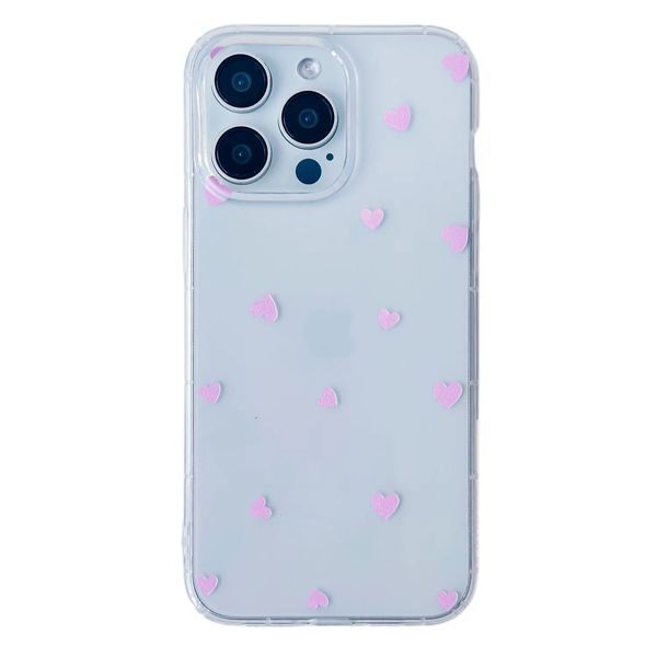 Чохол Transparent in Hearts для iPhone 15 Pro Max Фіолетовий 208-04484 фото