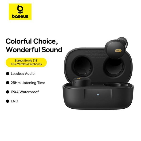 Бездротові навушники Baseus Bowie E18 True Wireless Earphones Cosmic Black 656-03827 фото