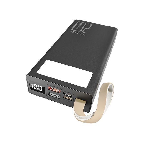Портативний акумулятор Power Bank Ridea RP-D20L+ Phoenix20+ PD/QC 3.0 20W digital display + lamp 20000 mAh Чорний 216-00031 фото