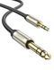 Аудіокабель UGREEN AV127 3.5mm Male to 6.35mm Male, TRS Stereo Audio Cable, nylon braid, 2m Gray UGR-10628 фото 1
