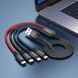 Кабель HOCO X76 USB to iP+Type-C+Type-C+Micro 2A, 1m, nylon, aluminum connectors Black+Red+Blue 6931474768650 фото 4