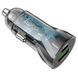 Автомобильное зарядное устройство HOCO Z47A Transparent Discovery Edition dual port PD30W+QC3.0 car charger 656-00351 фото 1