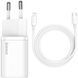 МЗП Baseus Super Si Quick Charger PD20W (1USB-C) + кабель Type-C to Lightning (TZCCSUP-B) Білий ILSO-00000048652-2 фото 1