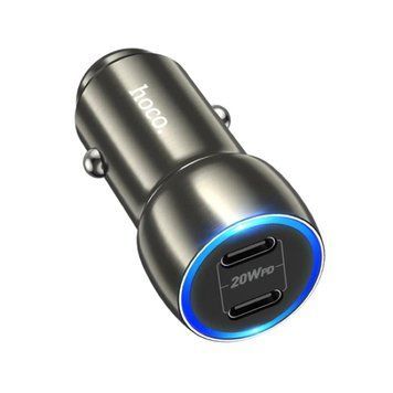Автомобильное зарядное устройство HOCO Z48 Tough 40W dual port(2C) car charger Metal Gray 656-00352 фото