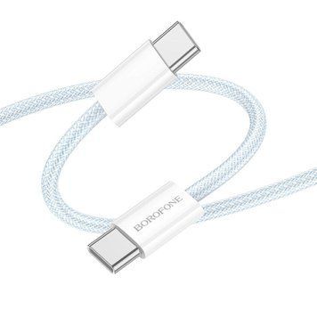 Кабель USB Borofone BX103 Original 60W Type-C to Type-C 1m Блакитний 209-00320 фото