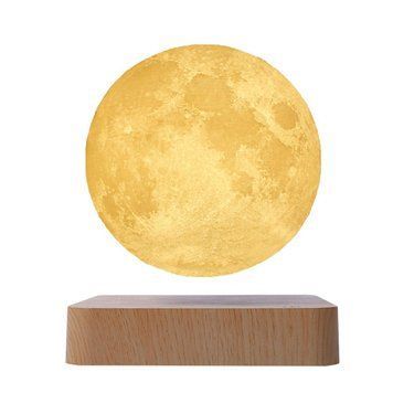 Магнитная левитирующая лампа HCNT Levitating Lamp Moon Light Wood Grain 656-03266 фото