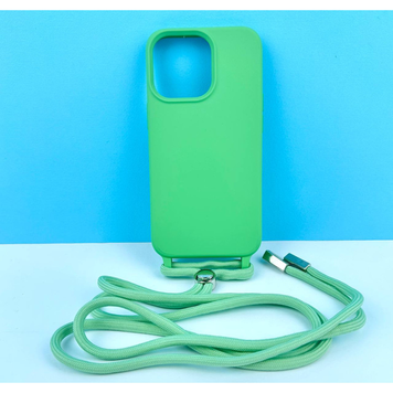 Силиконовый чехол CORD для iPhone 13 с шнурком Зеленый 208-01348 фото