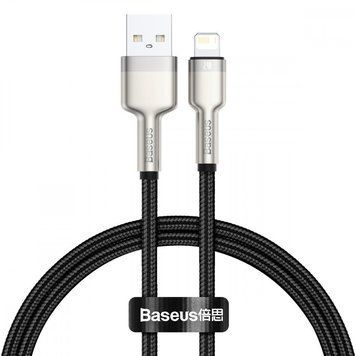 Кабель Baseus Cafule Metal Lightning 2.4A (0,25m) Black CALJK-01 фото