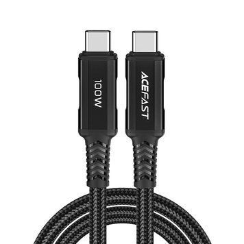 Кабель ACEFAST C4-03 Type-C to Type-C 5A, 100W, 2m, nylon, zinc connectors, Black 6974316280996 фото