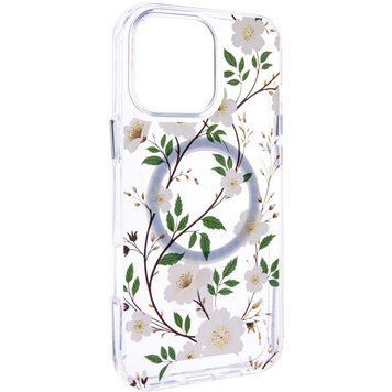 TPU+PC чохол Clear Garden with MagSafe для Apple iPhone 16 Pro Max (6.9") White Gardenia 777-08213 фото