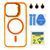 Чохол TPU+PC+Metal Stand Case with MagSafe and Camera Lenses для iPhone 15 Pro Orange 214-03689 фото
