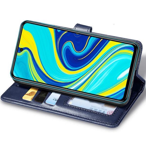 Шкіряний чохол-книжка GETMAN Gallant (PU) для Xiaomi Redmi Note 9s / Note 9 Pro / Note 9 Pro Max Синий 777-06565 фото