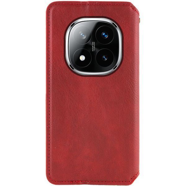 Кожаный чехол-книжка GETMAN Cubic для Xiaomi Redmi Note 14 Pro 4G Красный 555-01634 фото