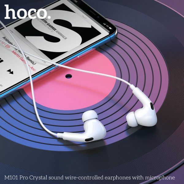 Навушники HOCO M101 Pro Crystal sound wire-controlled earphones with microphone White 656-03932 фото