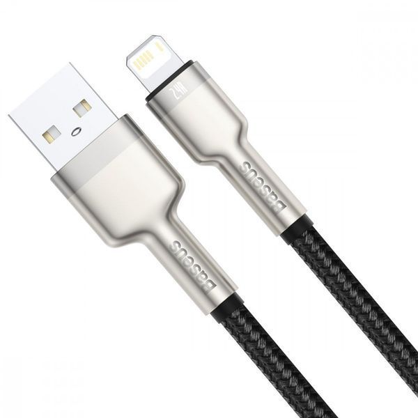 Кабель Baseus Cafule Metal Lightning 2.4A (0,25m) Black CALJK-01 фото