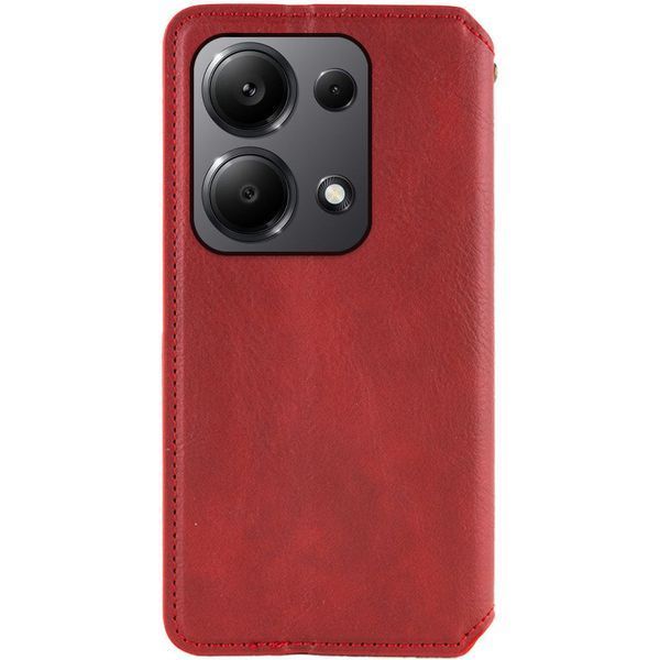 Кожаный чехол-книжка GETMAN Cubic для Xiaomi Redmi Note 13 Pro 4G / Poco M6 Pro 4G Красный 555-01684 фото