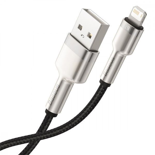 Кабель Baseus Cafule Metal Lightning 2.4A (0,25m) Black CALJK-01 фото