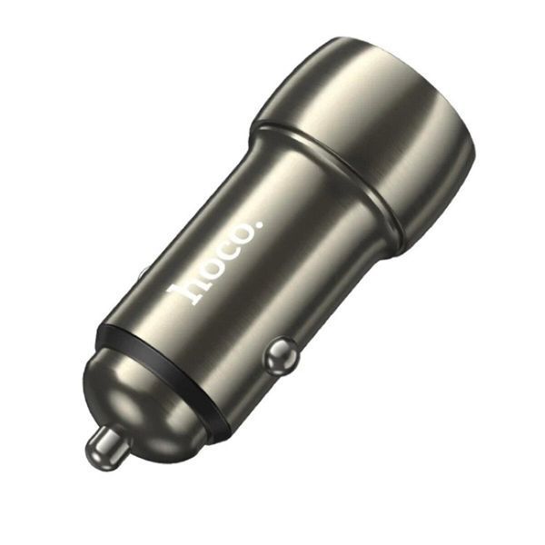 Автомобильное зарядное устройство HOCO Z48 Tough 40W dual port(2C) car charger Metal Gray 656-00352 фото