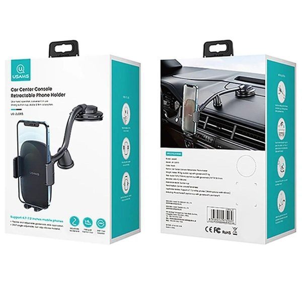 Тримач для мобільного Usams US-ZJ065 Car Center Console Retractable Phone Holder(Adjustable Gooseneck) 656-00510 фото