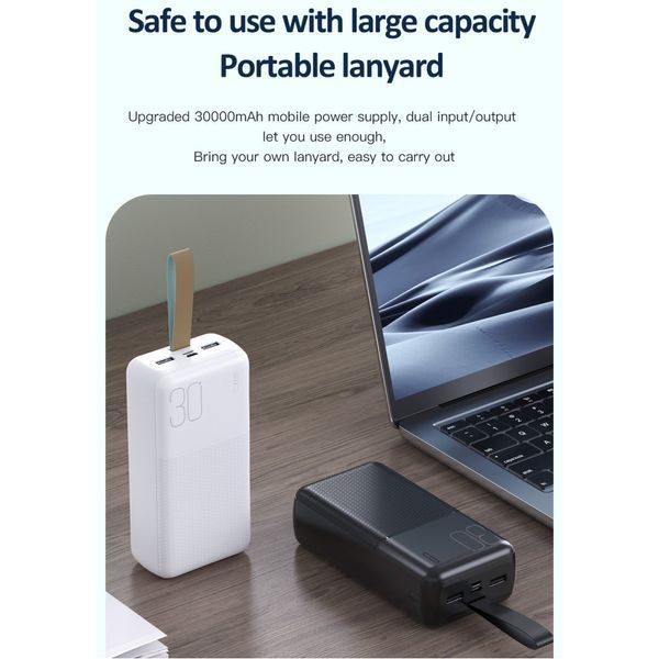 Портативний акумулятор Power Bank XO PR199 30000mAh 2.1A Чорний 216-00115 фото