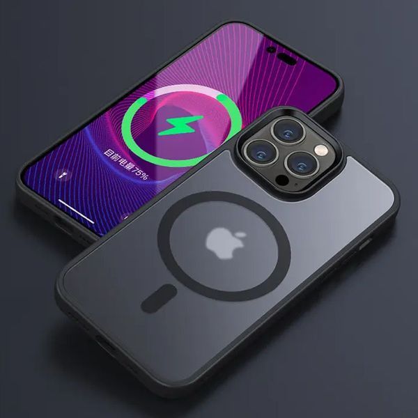 TPU+PC чохол Metal Buttons with MagSafe Colorful для Apple iPhone 13 Pro Max (6.7") Black 555-03083 фото