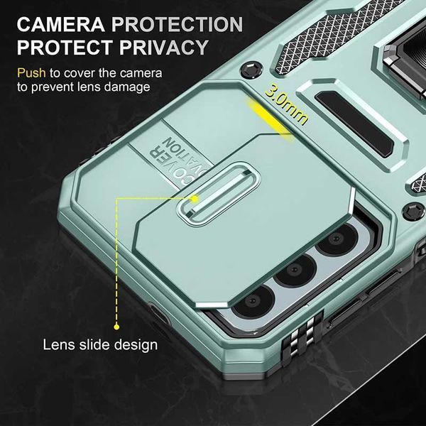 Ударостійкий чохол Camshield Army Ring для Samsung Galaxy A14 4G/5G Light Green 777-05099 фото