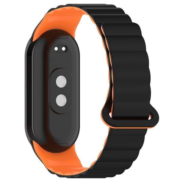 Ремешок Dual-color Magnetic для Xiaomi Mi Band 9/8/10 Black / Orange 212-01647 фото